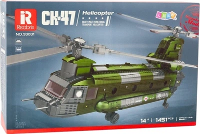 Klocki konstrukcyjne LeanToys helikopter wojskowy CH-47 Chinook 1451 elementów 749504 (5905991086994)
