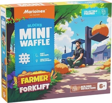 Klocki konstrukcyjne Marioinex Mini Waffle Farmer: Wózek widłowy z Jack 50 elementów 722180 (5903033907511)