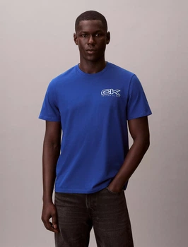 Футболка бавовняна довга чоловіча Calvin Klein 4Re888G-2Il(Chase Blue) M Синя (013282015228)