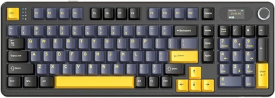 Клавиатура беспроводная Attack Shark X98 Pro Blueberry Switch Bluetooth/Wireless/USB Black-Yellow (AS-6972792470498-SB-UA)