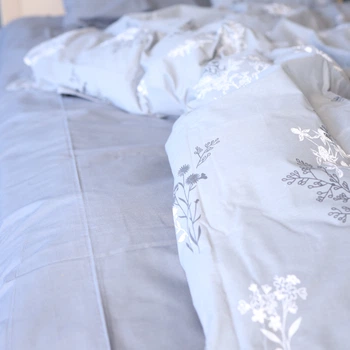Простынь MirSon Бязь 17-0955 Silver Botanica 150х220 см (2200013182207)