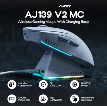 Мышка игровая Ajazz AJ139 V2 MC 12000DPI PAW3311 Game