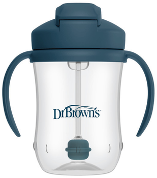 Kubek niekapek Dr Brown′s Pierwsza Słomka granatowy +6 m 270 ml (72239329979)