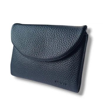Женский кошелёк из искусственной пористой кожи маленький чёрный IVORX SZ661B_Black