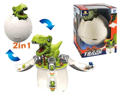 Zestaw do zabawy MalPlay 2 w 1 Jajko dinozaura + tor z samochodzikami (112433) (5901924241812)