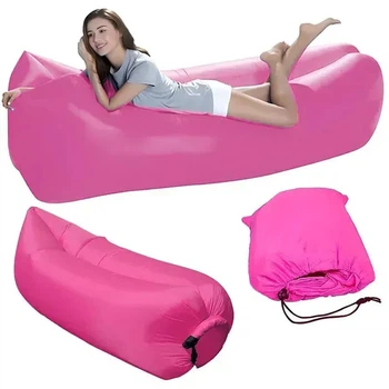 Надувной гамак-шезлонг для отдыха Cloud lounger, розовый