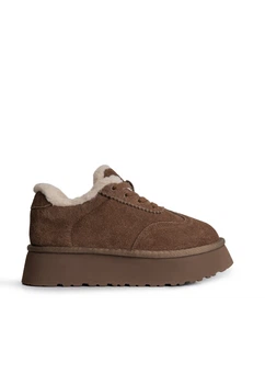 Кеди з хутром жіночі ITTS 2137/Choco/Fur/x-F261-35/B 36 Коричневий