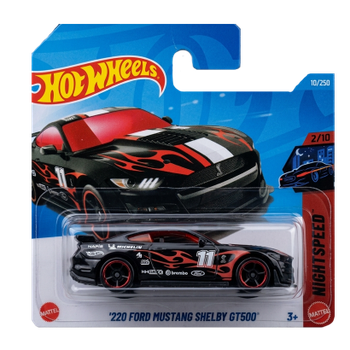 Машинка Базовая Hot Wheels 2020 Ford Mustang Shelby GT500 Nightspeed 1:64 JJK68 Black