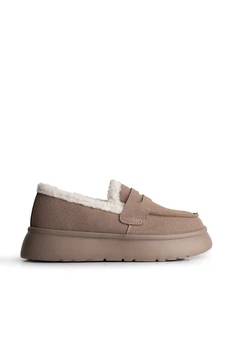 Лофери з хутром жіночі STL 6193/Beige/fur/E2580-4/B 36 Бежевий