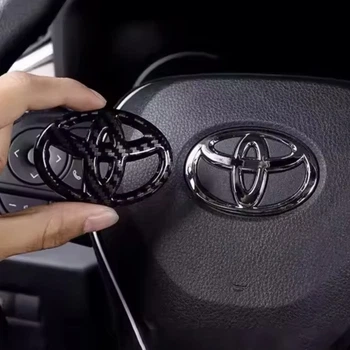 Знак эмблема на руль тойота TOYOTA 65 мм 44 мм карбон шильдик