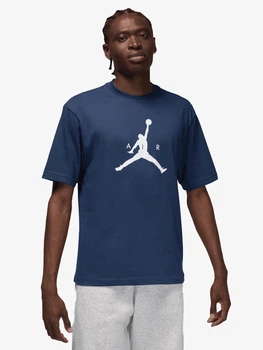 Футболка хлопковая длинная мужская Jordan M J Jumpman Ss Hbr Tee IM9801-410 S Синяя (198730658223)