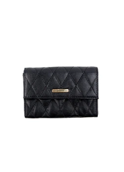 Кошелек на кнопке унисекс с RFID 12х8х2,5 см черный Leather Wallet