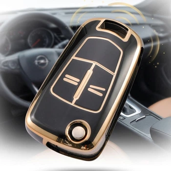 Чохол ключа Opel чорний+золота окантовка TPU