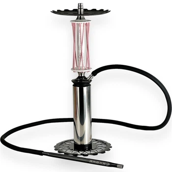 Кальян Trumpet Rider W40 Still бело-розовый из нержавеющей стали на резьбе с диффузором 49см