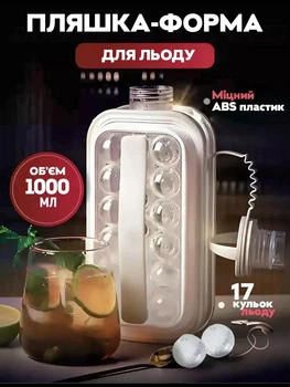 Силіконова форма для льоду на 17 кульок ICE CUBE TRAY, Форма пляшка для круглого льоду