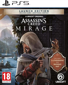 Видеоигра, Ubisoft, Assassin's Creed Mirage Launch Edition, Физ., PS5, 3 литографии, 18+ - Уценка