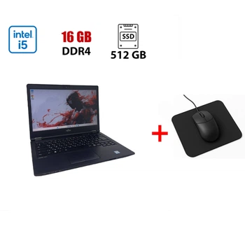 Ноутбук Fujitsu-Siemens LifeBook U759 / 14" (1366x768) TN / Intel Core i5-8365U (4 (8) ядра по 1.6 - 4.1 GHz) / 16 GB DDR4 / 512 GB SSD / Intel UHD Graphics 620 / WebCam б/у + Подарок Мышка и коврик