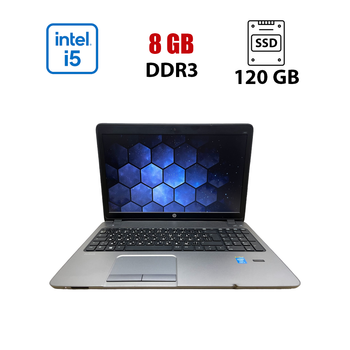 Ноутбук Б-класс HP ProBook 450 G1 / 15.6" (1366x768) TN / Intel Core i5-4200M (2 (4) ядра по 2.5 - 3.1 GHz) / 8 GB DDR3 / 120 GB SSD / Intel HD Graphics 4600 / WebCam б/у