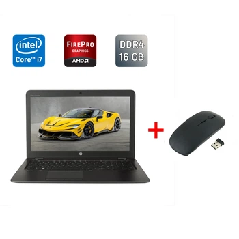 Ноутбук Б-класс HP zBook 15u G3 / 15.6" (1366x768) TN / Intel Core i7-6500U (2 (4) ядра по 2.5 - 3.1 GHz) / 16 GB DDR4 / 512 GB SSD / AMD FirePro W4190M, 2 GB GDDR5, 128-bit / WebCam / Fingerprint / Windows 10 б/у + Подарок Беспроводная мышь / USB