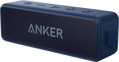 Беспроводная портативная Bluetooth-колонка Anker Soundcore 2 с улучшенными басами, 24 часами работы от батареи, радиусом действия Bluetooth 20 метров, водостойкостью IPX7 Blue