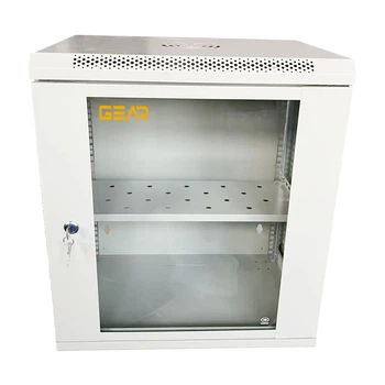 Шафа настінна GEAR 12U 19" 530x400x600 мм, + полка 19", grey (GWMSN-12U-530-400G)