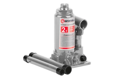 Домкрат гідравлічний пляшковий Intertool GT0051, 2 тонни, одноштоковий, висота підйому 158–308 мм