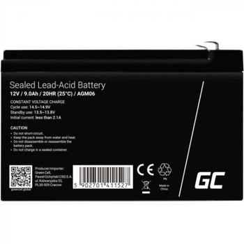 Аккумуляторная батарея для ИБП Green Cell 12V 9.0A AGM свинцово-кислотная (85076000)