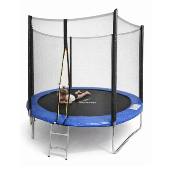 Детский садовый батут с сеткой и лестницей Sky Jump 252 см