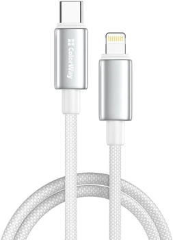 Кабель Colorway Type-C - Apple Lightning (zinc alloy braided) (PD Fast Charging 30W) 2м White (CW-CBPDCL099-WT)