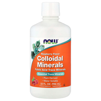 Коллоидные минералы NOW Foods "Colloidal Minerals" основные микроэлементы, вкус малины (946 мл)