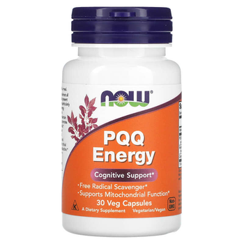 Пирролохинолинхинон с коэнзимом Q10 NOW Foods "PQQ Energy" поддержка когнитивных функций (30 капсул)