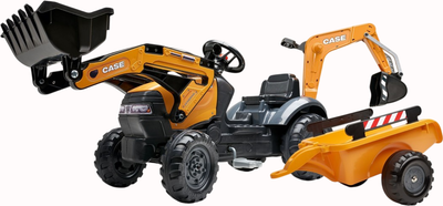 Traktor na pedały Falk Case z Koparką Ładowarką i Przyczepą 2-5 lat (3016200967149)