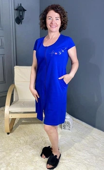 Халат жіночий літній на блискавці GO-IN 3371-а0637 58-60 синій