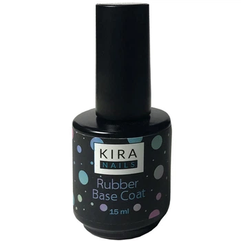 База для нігтів Kira Nails Rubber Base Coat каучукове базове покриття 15 мл