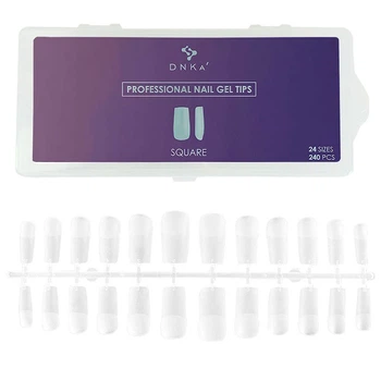 Гелеві типси для нарощування DNKa Professional Nail Gel Tips Square 240 шт
