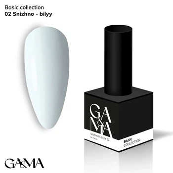 Гель-лак для нігтів GaMa Gel Polish Basic collection 002 snizhno-bilyy 15 мл