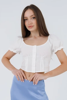 Блуза однотонна жіноча 2421 M Молочний (2000990588937S) shop (2000990588937)
