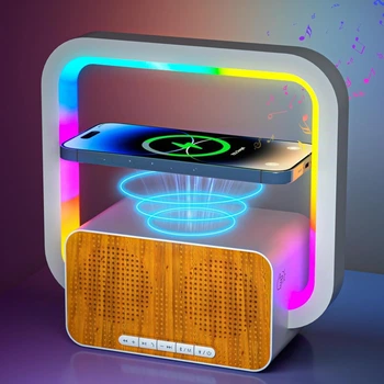 Bluetooth-колонка с ночником и беспроводным зарядным устройством мощностью 15 Вт