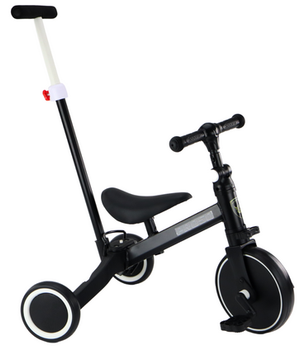 Rowerek trójkołowy LEAN Toys PRO50 2w1 z rączką Czarny (713477) (5905991065074)