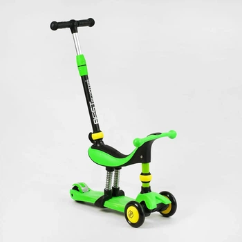 Самокат-велобіг 3в1 триколісний Best Scooter,сидіння, амортизатори, батьківська ручка