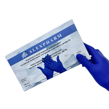 Рукавички нітрилові ALEXPHARM синій кобальт XL (9-10)