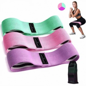 Набор тканевых фитнес резинок 3шт, Luting HIP RESISTANCE BANDS + чехол, разноцветные