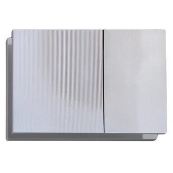 Панель змиву KOER KT-0610-STR-01 240x160x32mm пластикова, кнопка квадратна (колір хром з лінійною структурою) (KR6147)