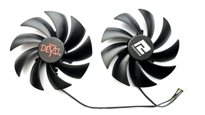Вентилятор кулер для видеокарты PowerColor RX 6600XT Red Devil FirstD FD8015U12D (PLD10010B12HH CF1010U12S PLD10015B12H) комплект 2 шт (№466.1)
