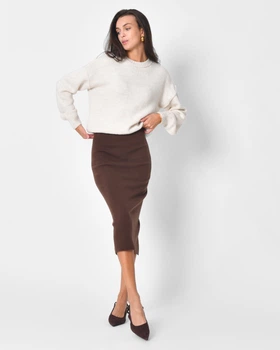 Спідниця жіноча міді трикотажна Rica Rossa 32004-26 58115 ONE SIZE коричневий