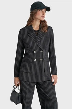 Жіночий чорний блейзер у смужку DKNY S D2G4A213