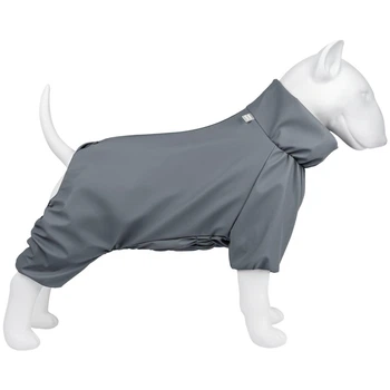 Дождевик для собак WAUDOG Clothes, водонепроницаемый, серый, L55 (199111)