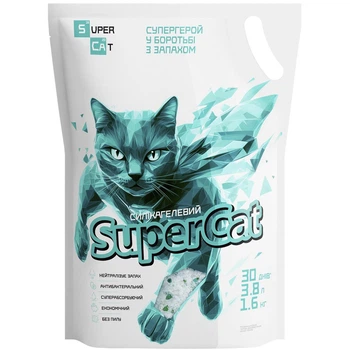 Силикагелевый наполнитель SuperCat для кошачьих туалетов, 1.6 кг (3526)