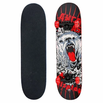 Скейтборд деревянный SP-Sport Skateboard Pattern 4411-9 размер 78х20см Black-Red