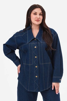 Сорочка DENIM синього кольору 4XL (3044041)